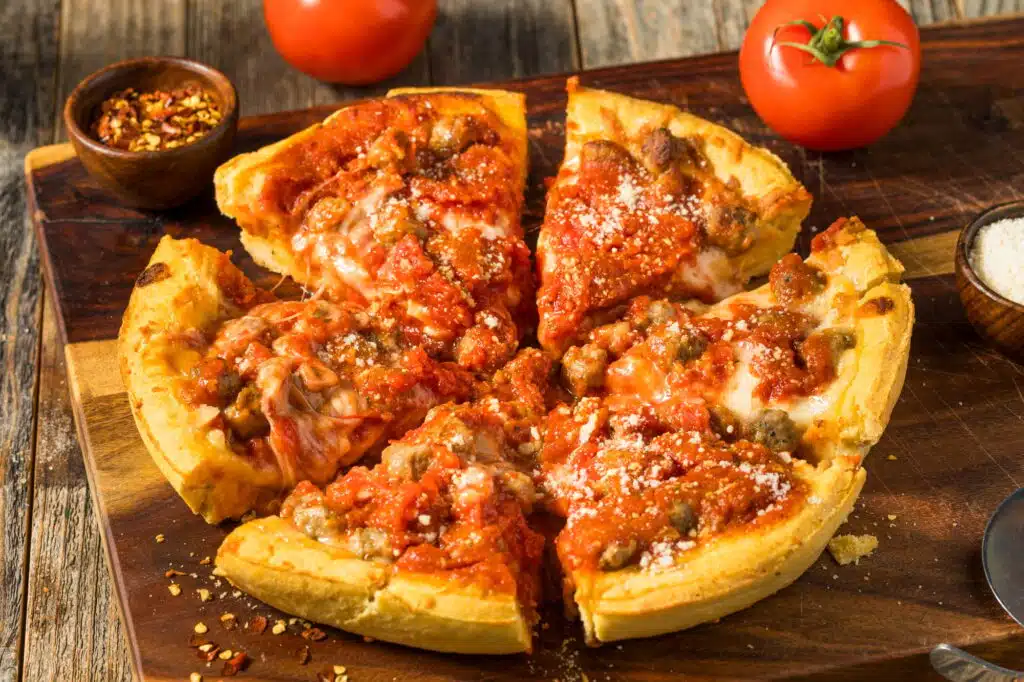 Homemade Mini Chicago Style Deep Dish Pizza