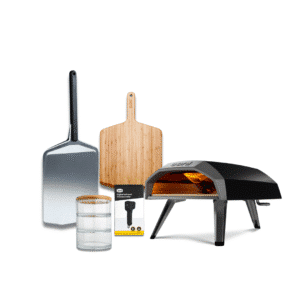 Combo Horno Ooni Koda , pala Ooni , pala de bambú, termómetro infrarrojo y Ooni Stack.)